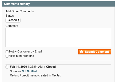 Magento TaxJar Order Synced At Date