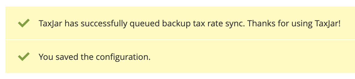 Magento TaxJar Backup Rates Enabled