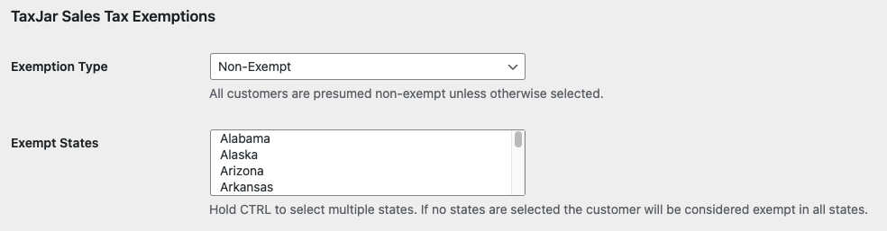 WooCommerce Customer Exemptions