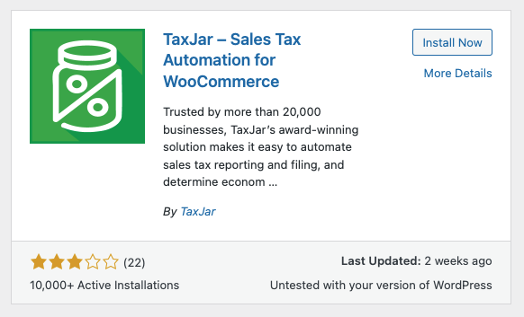 WooCommerce TaxJar Plugin Installation